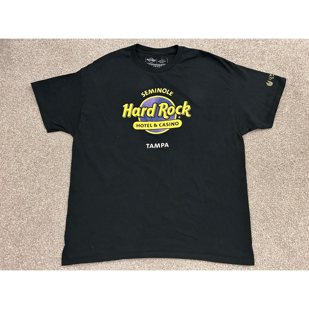 Hard Rock Cafe T-Shirt Mens XL Black Excellent Tampa Seminole Graphic Tee